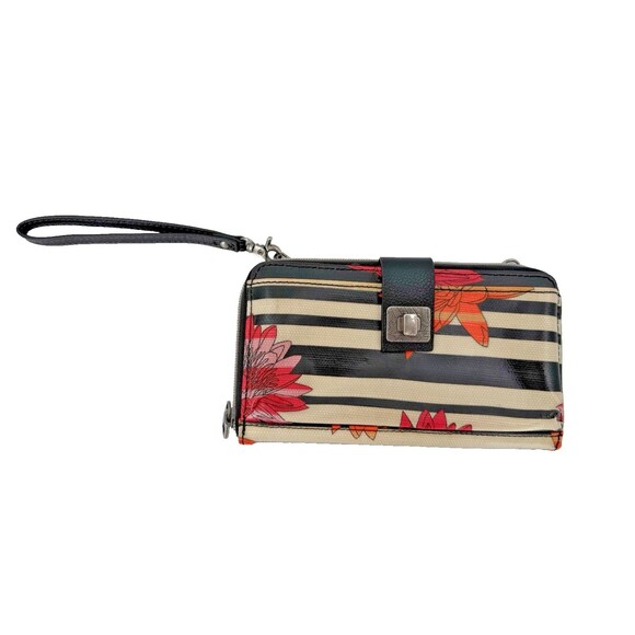 Sakroots Smartphone Wristlet/Wallet Floral Stripe  8.5" x  5" x 1"  Excellent C - Picture 4 of 11